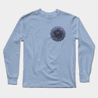 Blue and Purple Dahlia Flower Long Sleeve T-Shirt